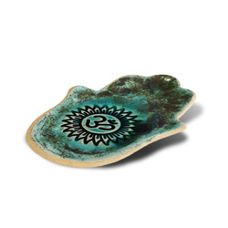 Ceramiczna Podstawka Ręka Fatimy Om turkusowa