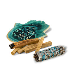 Zestaw naturalne kadzidła z podstawką ceramiczną