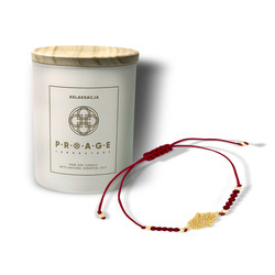 Zestaw Bransoletka Chamsa+ Świeca Sojowa